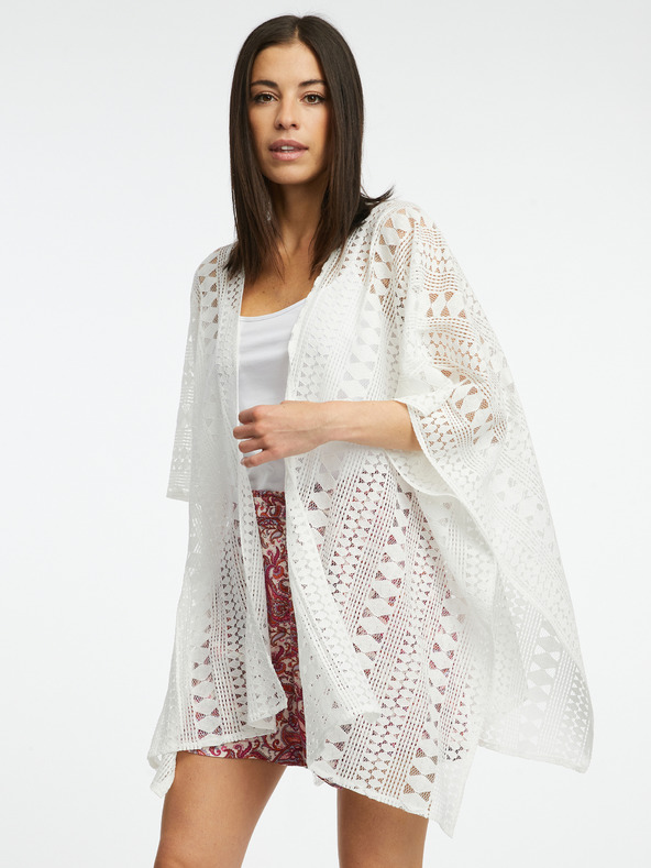 Orsay Бяла дамска жилетка с десен ORSAY