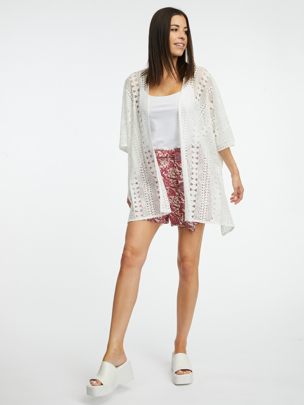 Orsay Бяла дамска жилетка с десен ORSAY