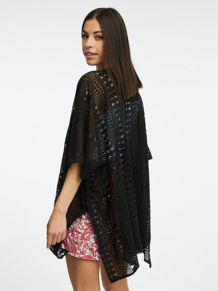 Orsay Черна дамска жилетка с десен ORSAY