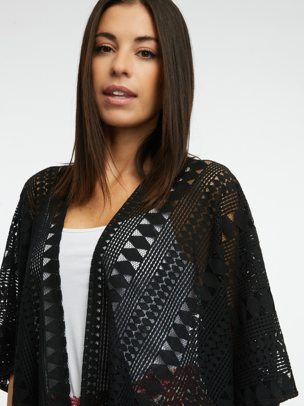 Orsay Черна дамска жилетка с десен ORSAY