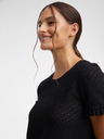 Orsay Черна дамска плетена тениска с десен ORSAY