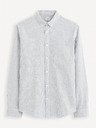Celio Светлосива мъжка риза на райета Celio Caoxfordy