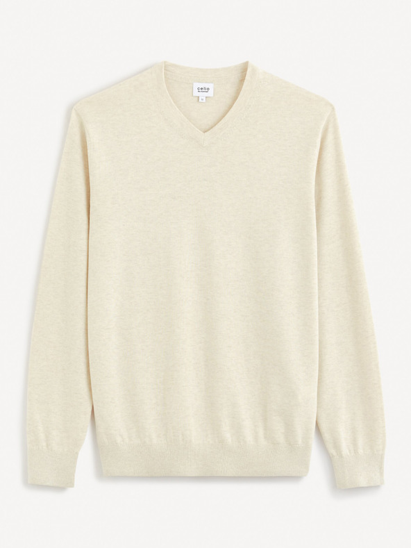Celio Кремав мъжки основен пуловер Celio Decotonv