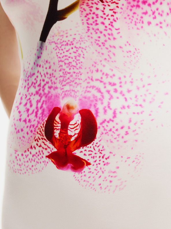 Desigual Desigual Lila Lacroix бяла дамска флорална миди рокля