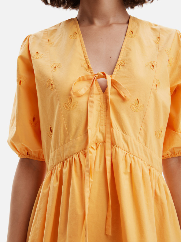 Desigual Оранжева дамска мини рокля Desigual Lombard