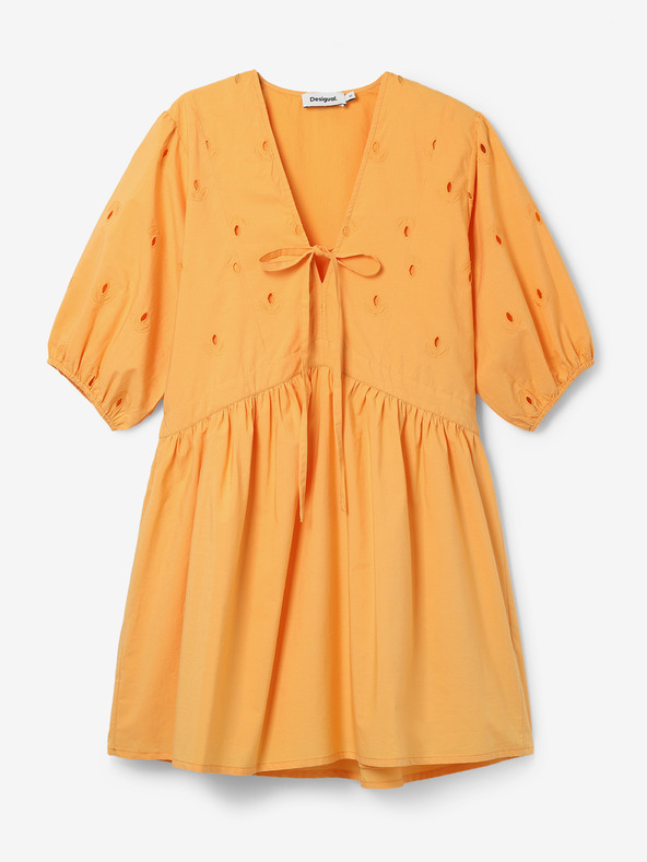 Desigual Оранжева дамска мини рокля Desigual Lombard