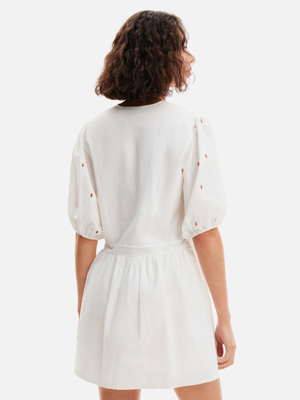 Desigual Бяла дамска мини рокля Desigual Lombard