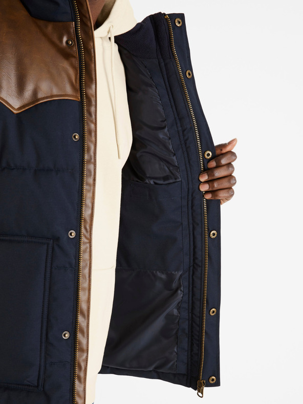 Celio Кафява и тъмносиня мъжка ватирана жилетка Celio Dumountain