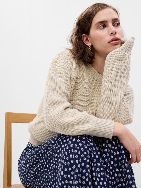 GAP Плетен къс пуловер GAP