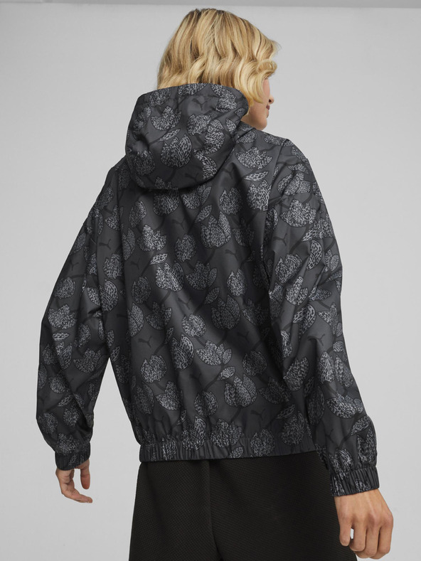 Puma Сиво дамско яке Puma Blossom AOP с вятърна жилетка Леко яке с шарка