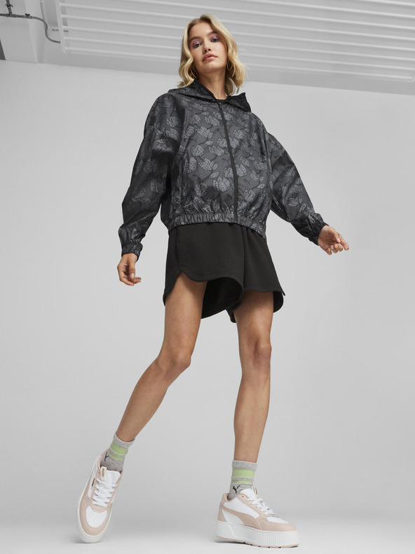 Puma Сиво дамско яке Puma Blossom AOP с вятърна жилетка Леко яке с шарка