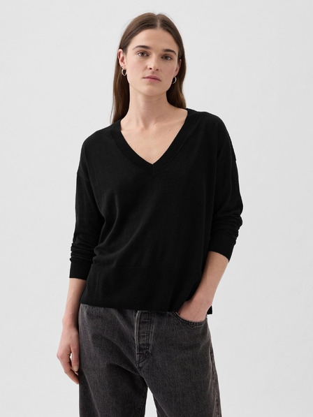 GAP Ленен пуловер с цепки GAP