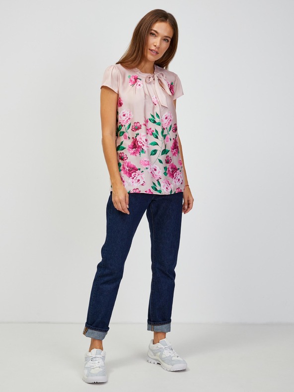 Orsay Светлорозова блуза на цветя ORSAY