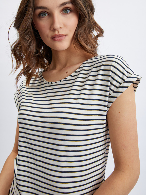 Orsay Кремаво-синя дамска тениска на райе ORSAY