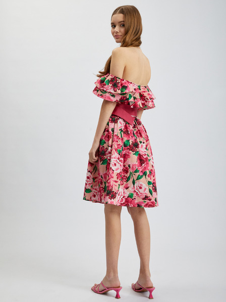 Orsay Тъмнорозова дамска рокля на цветя ORSAY