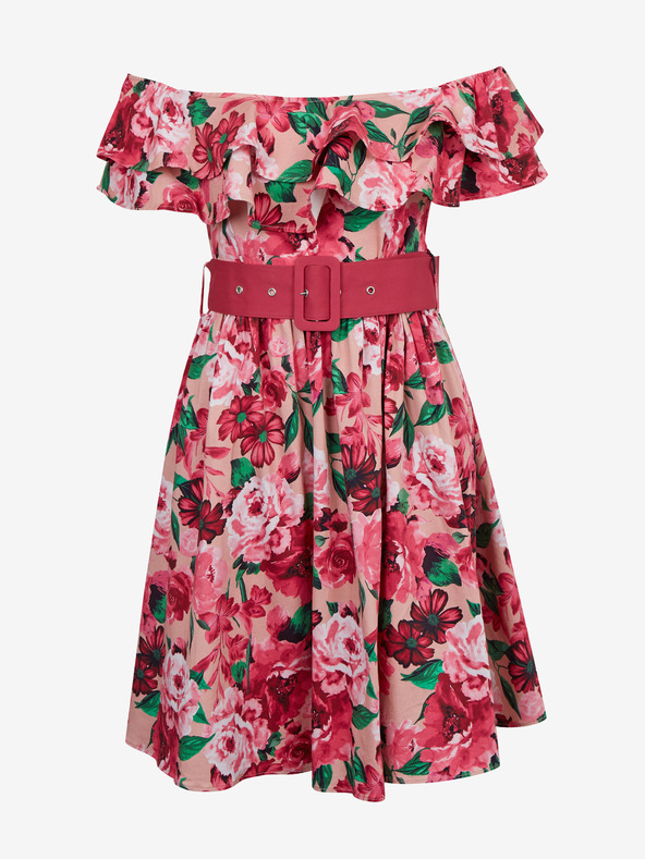 Orsay Тъмнорозова дамска рокля на цветя ORSAY