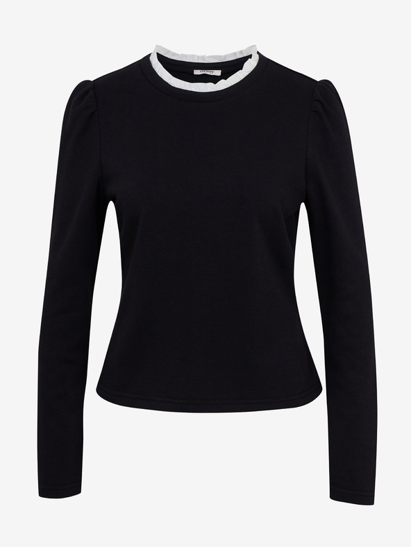 Orsay Черен дамски пуловер с яка на риза ORSAY