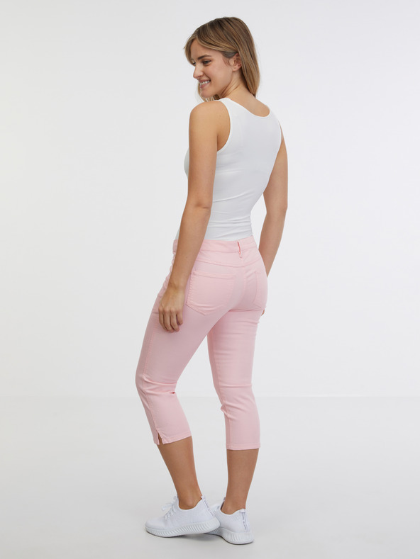 Sam 73 Светлорозови дамски три четвърти дънки с вталена кройка SAM 73 Amara