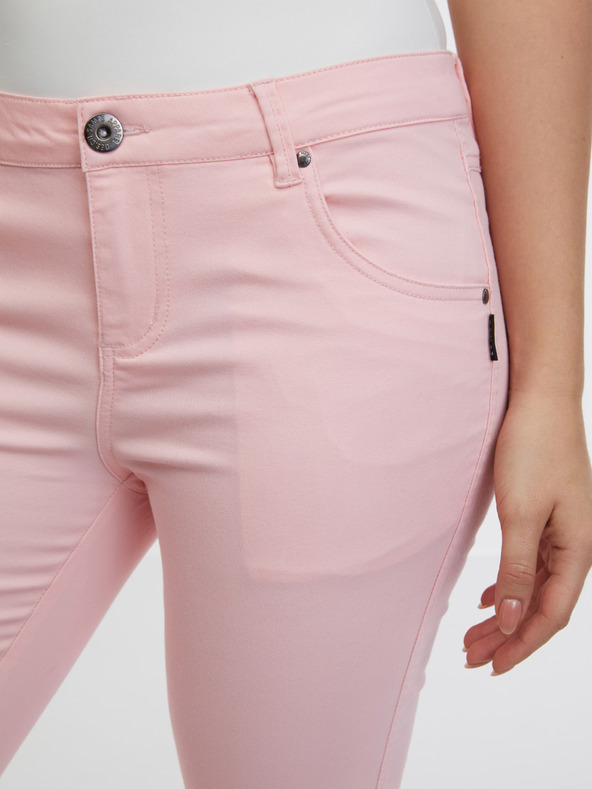 Sam 73 Светлорозови дамски три четвърти дънки с вталена кройка SAM 73 Amara