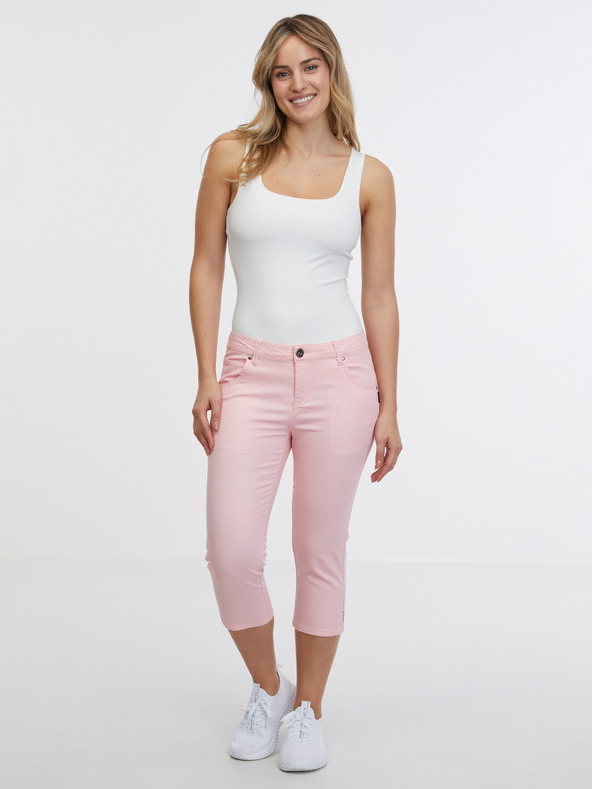 Sam 73 Светлорозови дамски три четвърти дънки с вталена кройка SAM 73 Amara