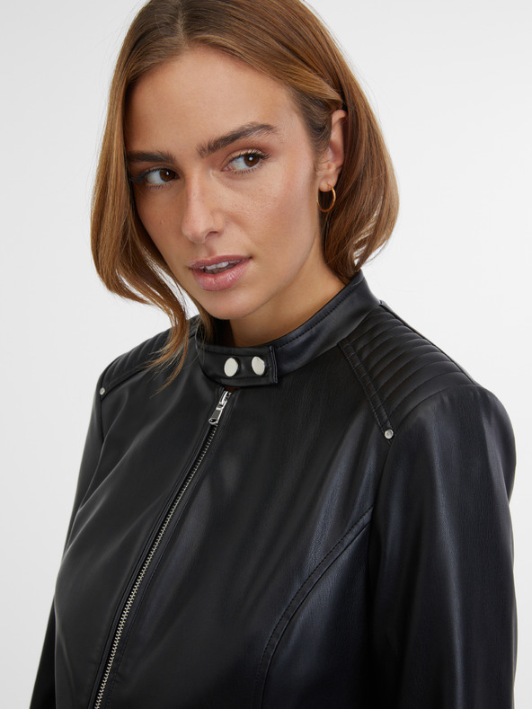 Orsay Черно дамско яке от изкуствена кожа ORSAY