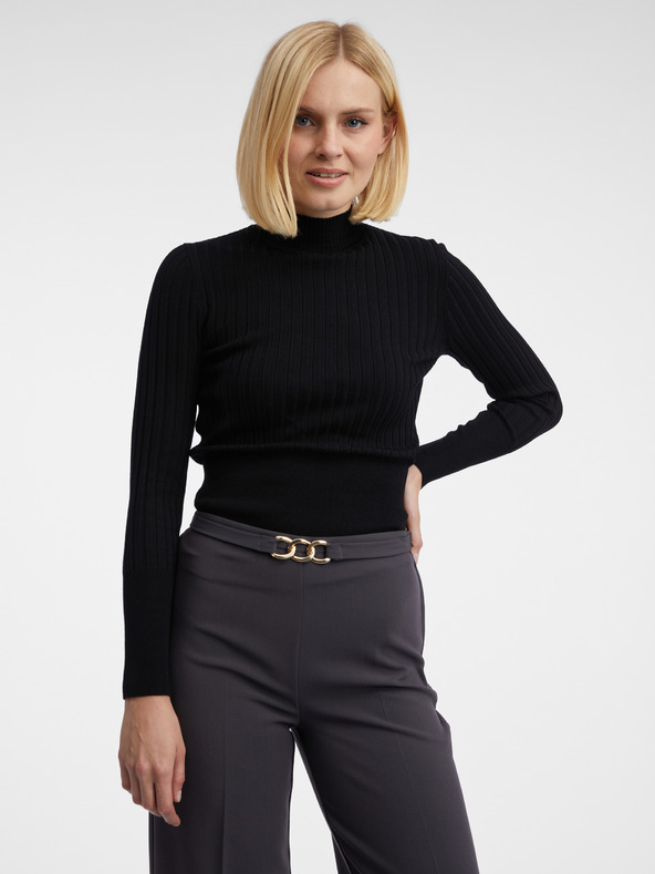 Orsay Тъмносиви широки дамски панталони ORSAY