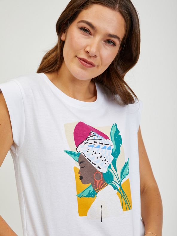 Orsay Бяла дамска тениска ORSAY