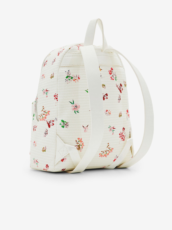 Desigual Бяла дамска раница с цветя Desigual Delirium Mombasa Mini