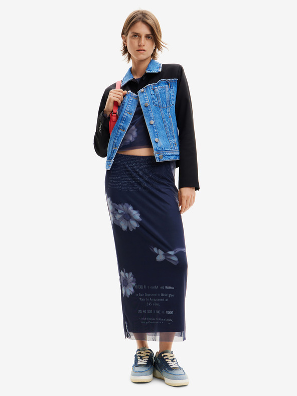 Desigual Черно-синьо дамско дънково яке Desigual Wheeler