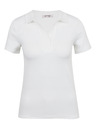 Orsay Бяла дамска плетена поло тениска ORSAY