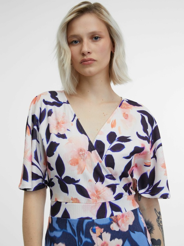 Orsay Тъмносин дамски гащеризон на цветя ORSAY