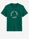 Celio Тъмнозелена мъжка тениска Celio Gecircu