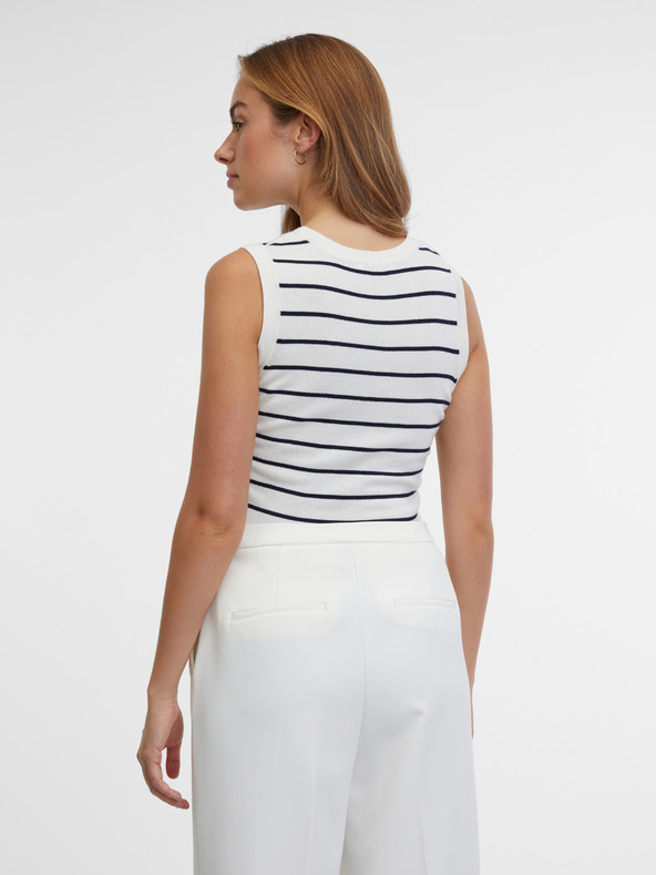 Orsay Синьо-кремав райран топ ORSAY за жени