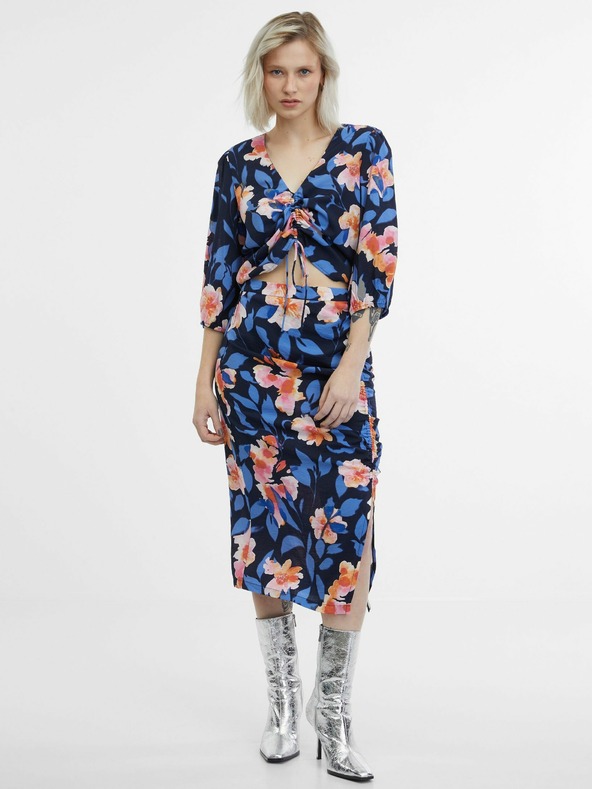 Orsay Розово-синя дамска пола на цветя ORSAY