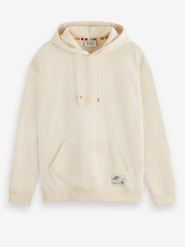 Scotch & Soda Кремаво мъжко яке с качулка Scotch & Soda