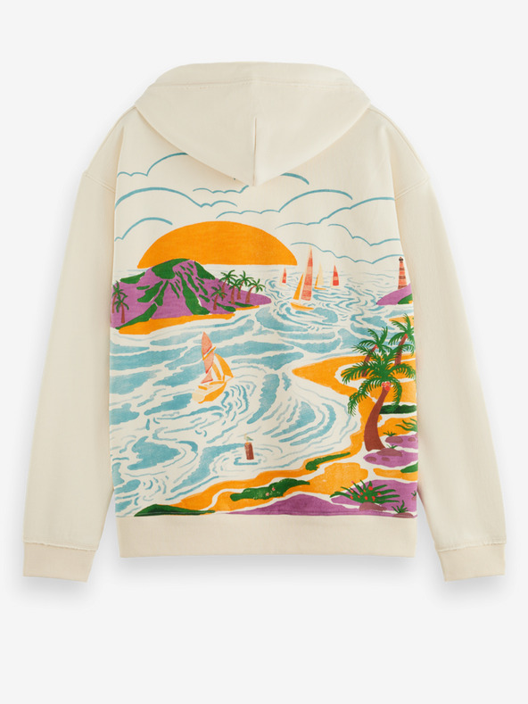 Scotch & Soda Кремаво мъжко яке с качулка Scotch & Soda