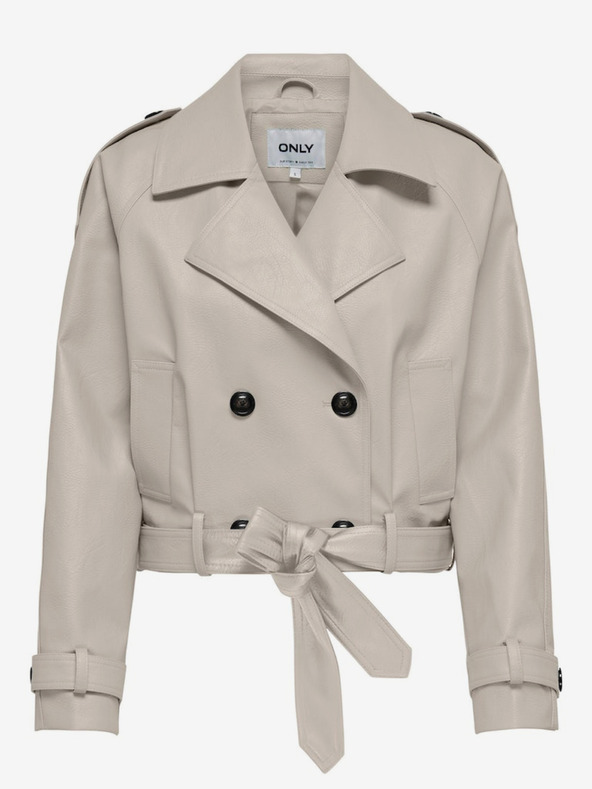 ONLY Кремаво дамско кожено яке ONLY Vera