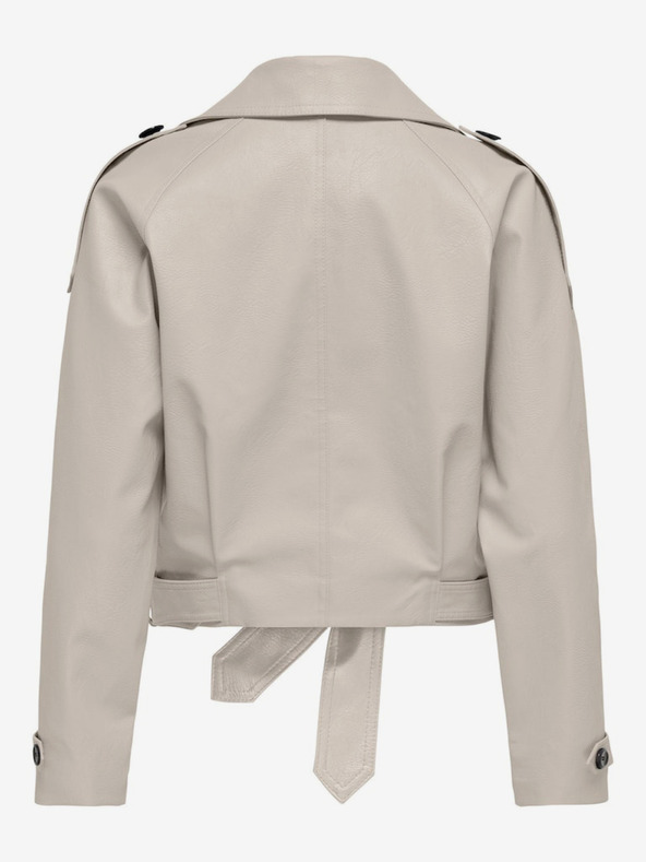 ONLY Кремаво дамско кожено яке ONLY Vera