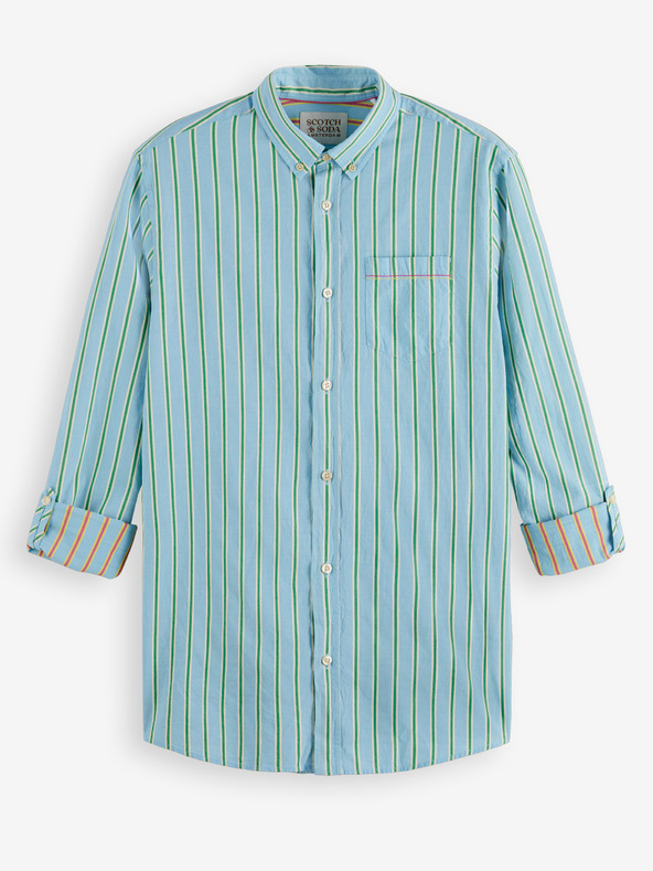 Scotch & Soda Светлосиня мъжка раирана тениска Scotch & Soda