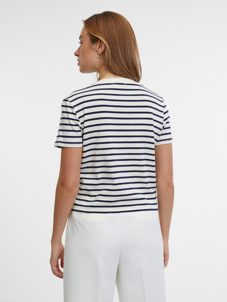 Orsay Синьо-кремава дамска раирана тениска ORSAY