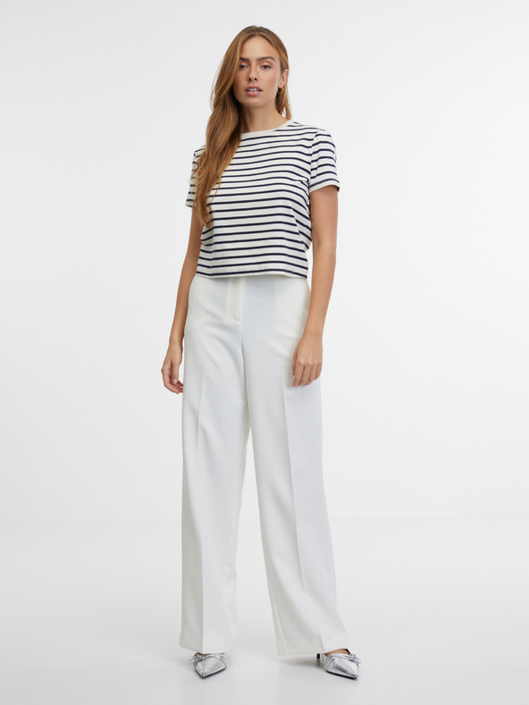 Orsay Синьо-кремава дамска тениска на райе ORSAY