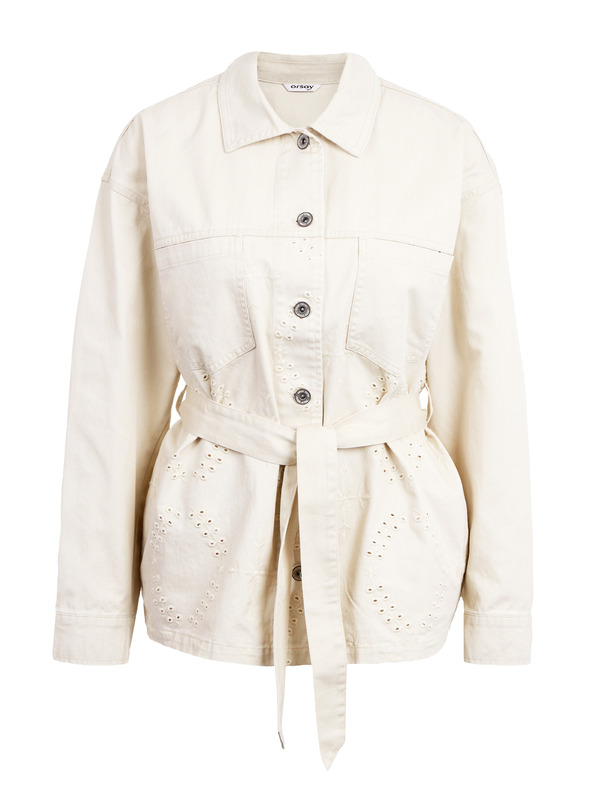 Orsay Бежово дамско дънково яке с десен ORSAY