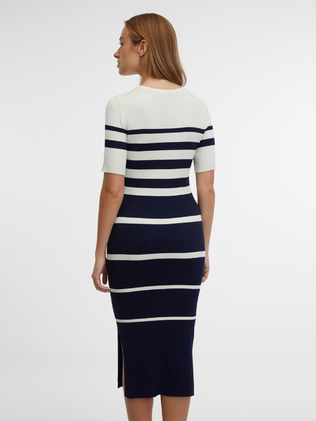 Orsay Синя дамска рокля на райе ORSAY