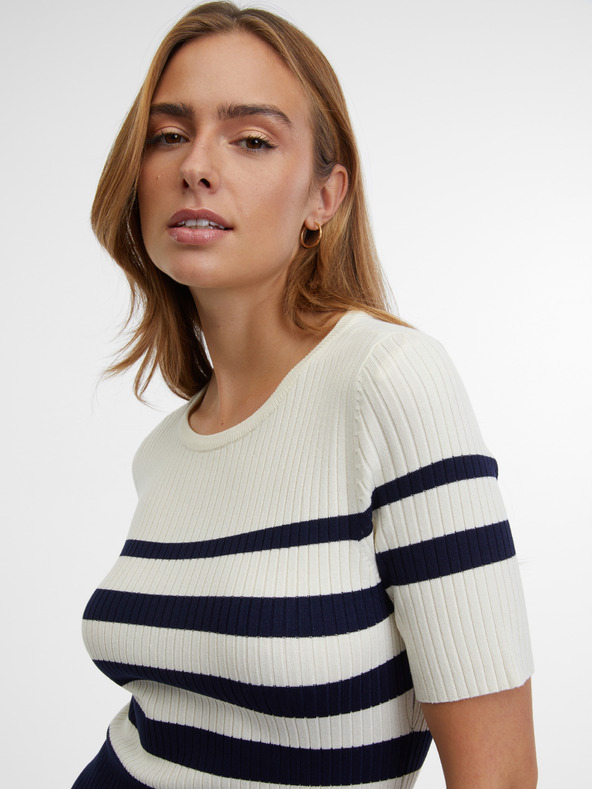 Orsay Синя дамска рокля на райе ORSAY