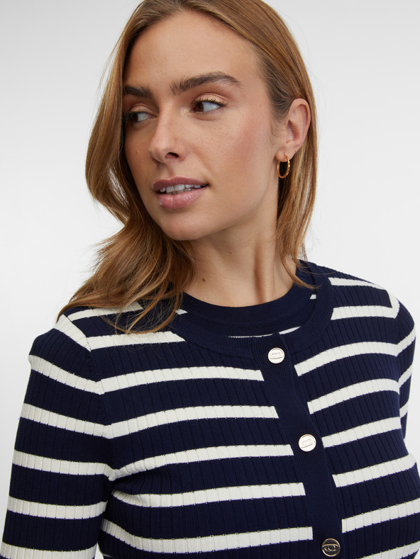 Orsay Тъмносин дамски раиран кардиган ORSAY