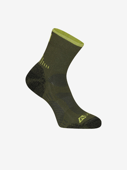 ALPINE PRO Зелени чорапи от мериносова вълна ALPINE PRO Kerowe