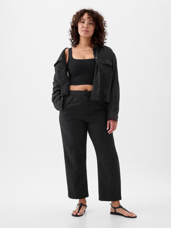 GAP Панталони с висок пас от ленена смес GAP