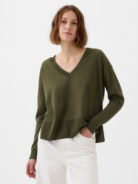 GAP Пуловер със разрези от лен GAP