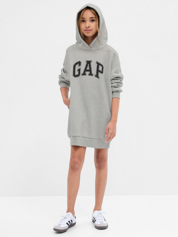 GAP Детска суитшърт рокля с лого GAP