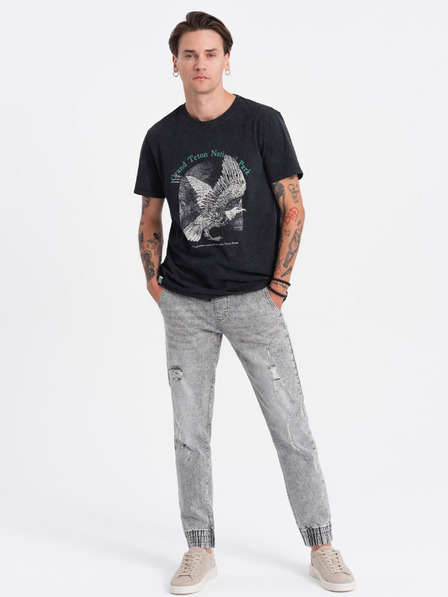 Ombre Clothing Светлосиви мъжки скъсани дънки Ombre Clothing